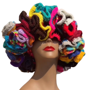 String Strandid® Triple Ruffle Wearable Fiber Art Hat