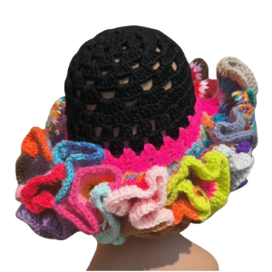 String Strandid® Triple Ruffle Wearable Fiber Art Hat