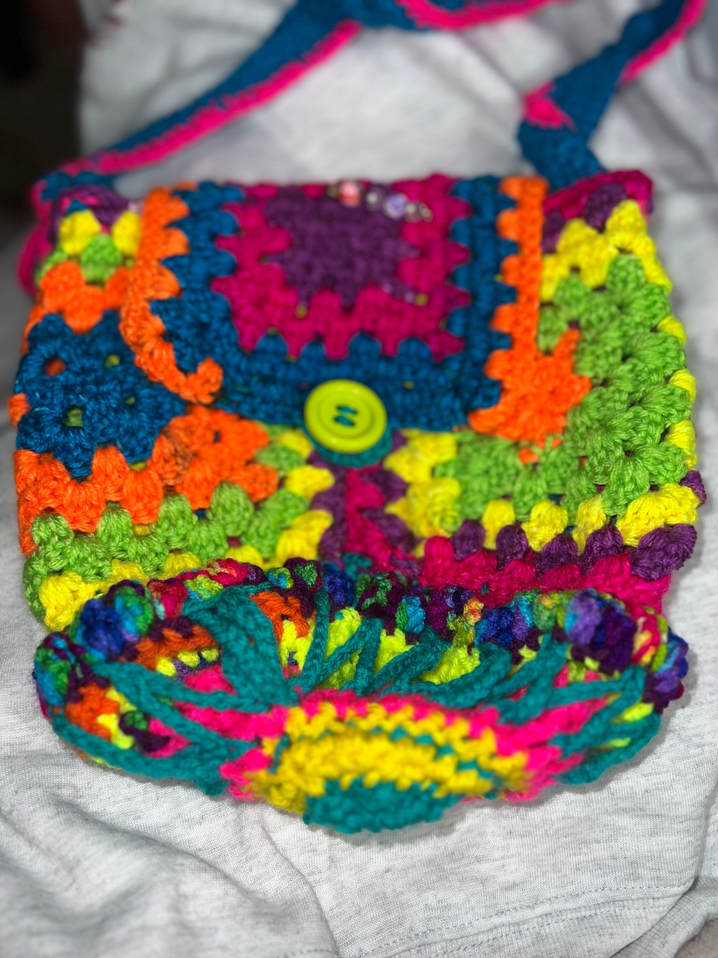 Small Neon Rainbow Swing Bag