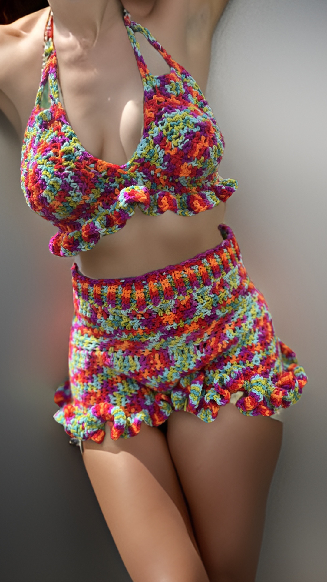 Crochet High Waist Bikini Swimwear