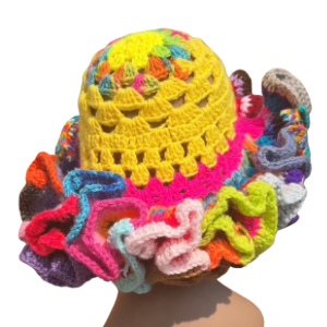 String Strandid® Triple Ruffle Wearable Fiber Art Hat