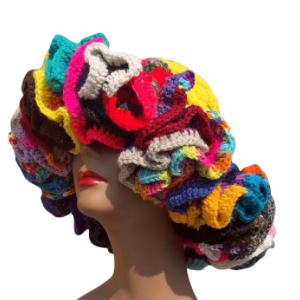 String Strandid® Triple Ruffle Wearable Fiber Art Hat