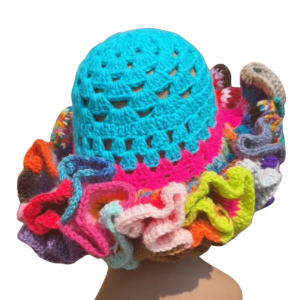 String Strandid® Triple Ruffle Wearable Fiber Art Hat