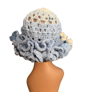 String Strandid® Denim Blues Triple Ruffle Hat