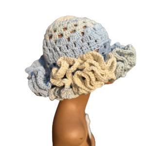 String Strandid® Denim Blues Triple Ruffle Hat
